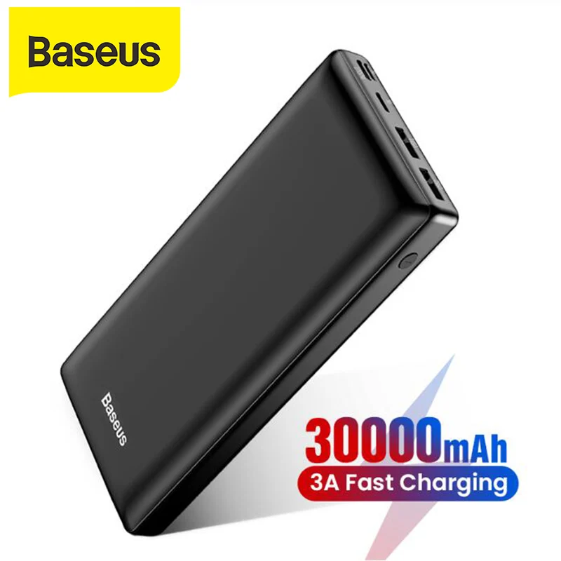 Baseus Big Capacity 30000mah Power Bank For Mobile Phone Power Bank Quick Charge 3.0 Type C USB Phone Charger For iPhone Samsung