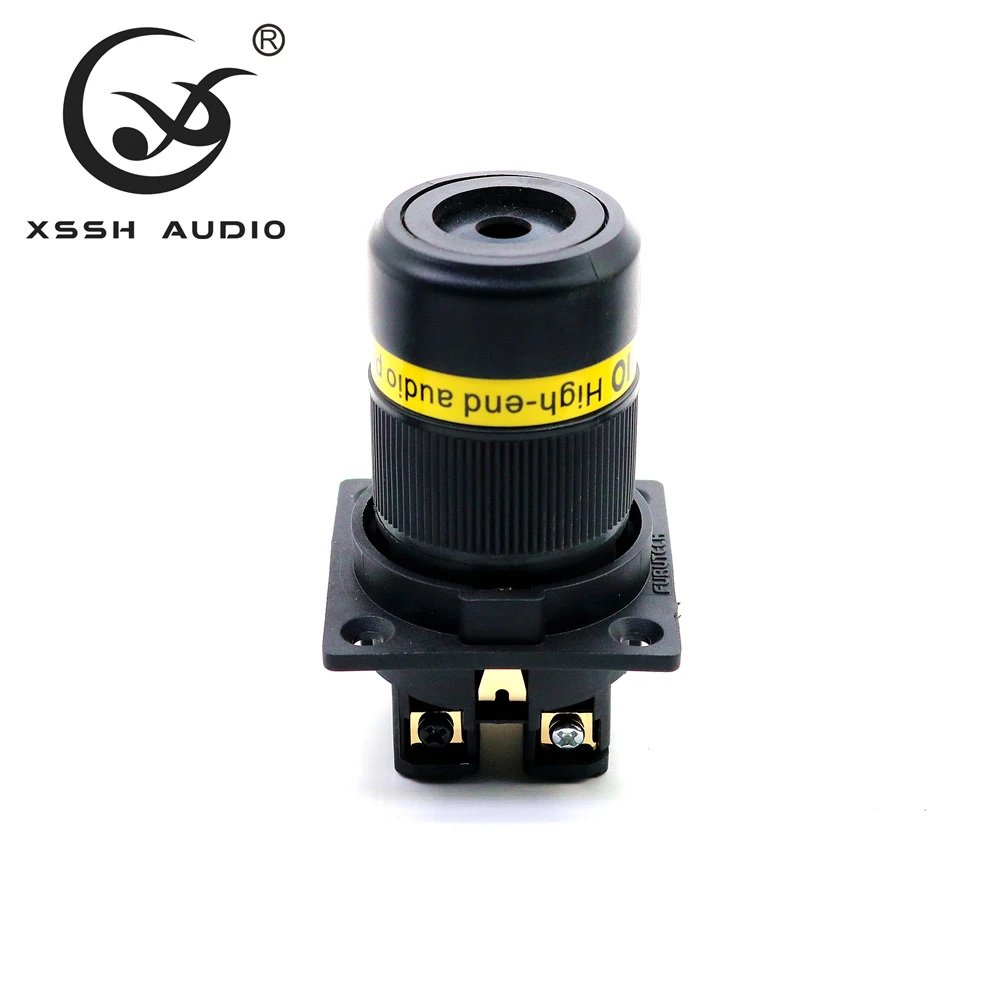 Electric Outlet XSSH FI-E30 Copper Plated Rhodium Gold Neutral AC 250V 16A Euro 2Pin IEC Inlet Uitimate H Schuko Chassis Socket