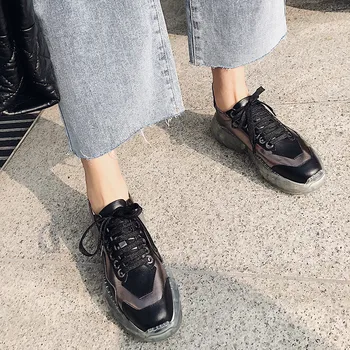 

YECHNE Women Walking Shoes CRYSTAL Women Flat Shoes Fashion Real Learn Women Walking Shoes Black Silver Shoes