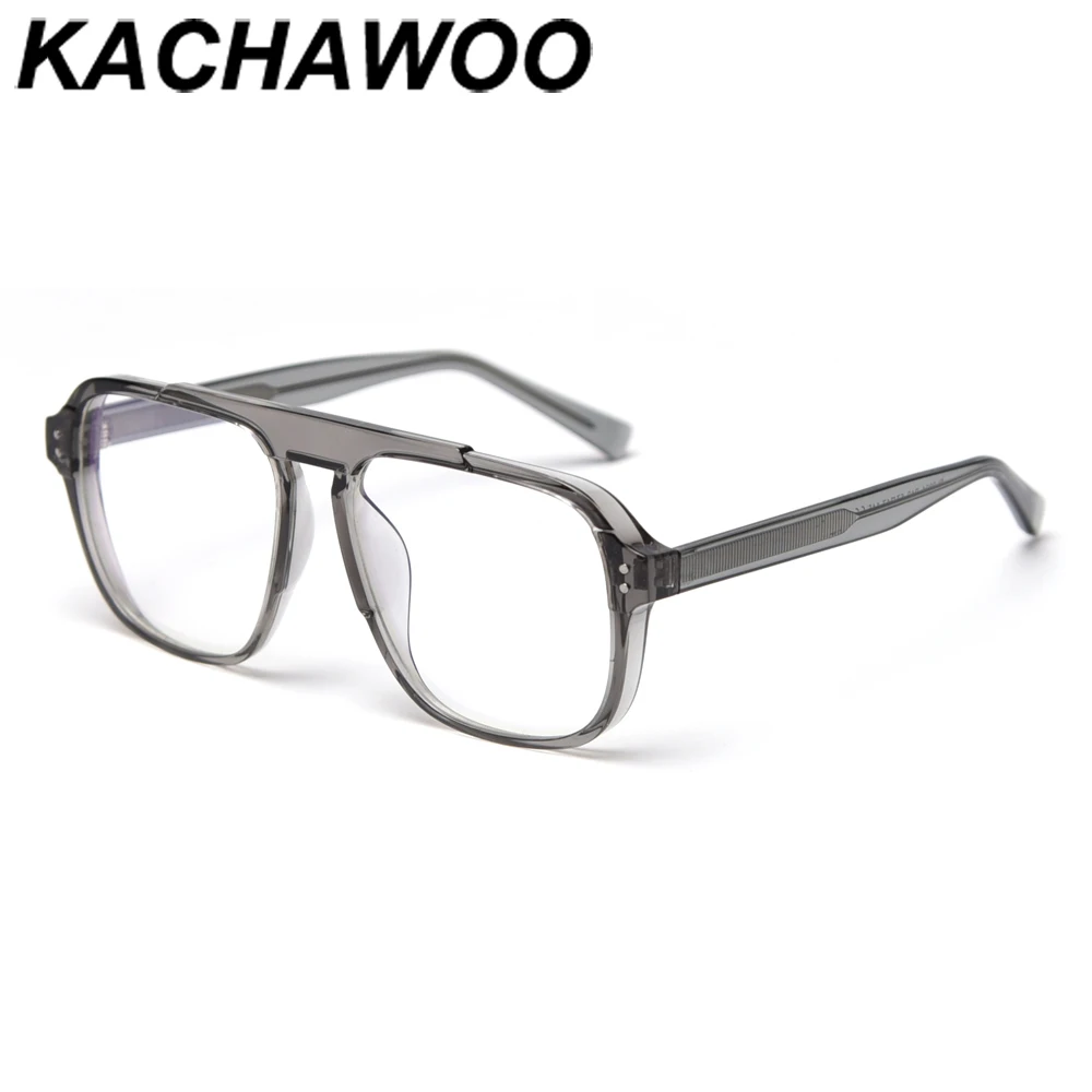 Квадратные большие очки Kachawoo прозрачные серые оправы для очков TR90 мужчин и