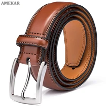 

Men 's Genuine Leather Needle Buckle Dress Belts Made with Premium Quality Classic and Fashion Design for Business Casual