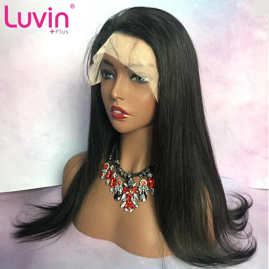 Luvin OneCut волосы прямые HD прозрачные кружевные передние человеческие волосы парики бразильские девственные бесклеевые полные кружева предварительно выщипанные Детские волосы