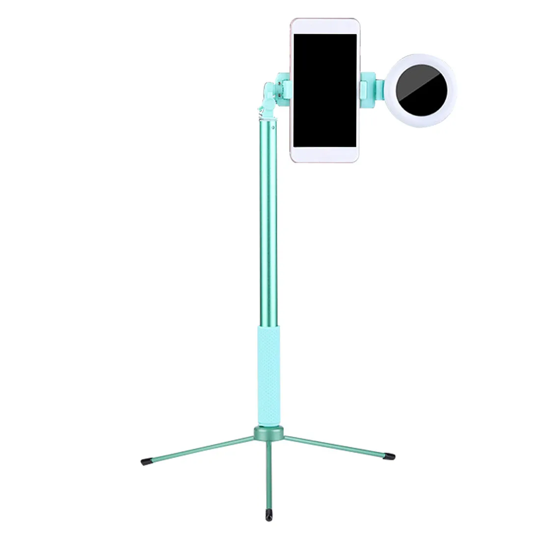 Палка для селфи штатив с защитой от повреждений и кольцом светильник 67 дюймов 170 см Bluetooth штатив с защитой от повреждений и кольцом светильник заполнить светильник ing для iPhone huawei Xiaomi - Цвет: green