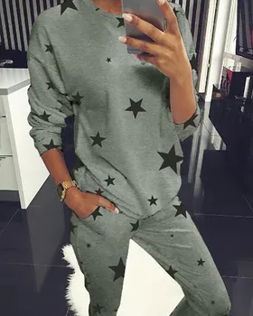 

Long Sleeve Stars Print Top & Pants Set