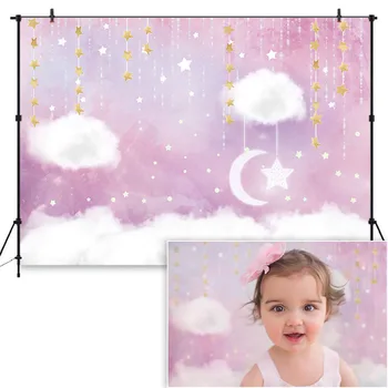 

Newborn Baby Photography Backdrops Flower Photographic Studio Starry Sky Photo Background Birthday Decorations Backdrop Prop