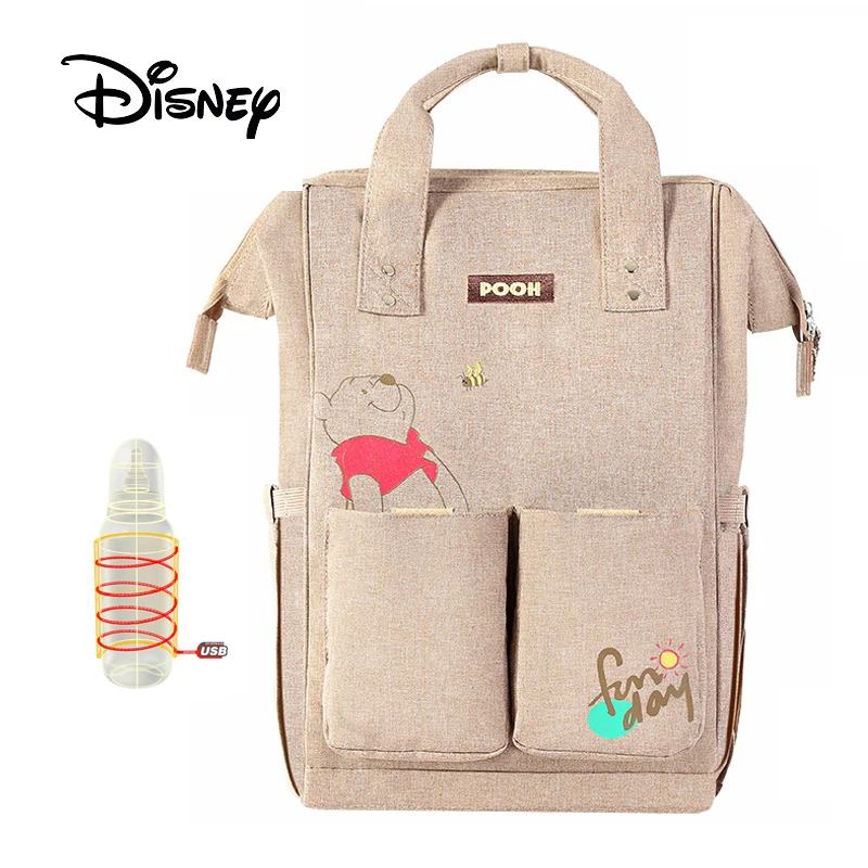 

Disney Baby Diaper Bags USB Heating Mummy Maternity Nappy Diaper Stroller Bag Insulation bebek bakim cantalari Travel Backpack