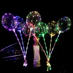 Светящийся светодиодный воздушный шар с палкой прозрачный день Святого Валентина свадебные декоративные шары