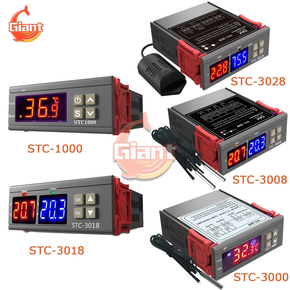 STC-3000 Digital Temperature Switch Controller ℃ ℉ Display Heating Cooling D9U3 STC-3000 Digital Temperature Switch Controller ℃ ℉ Display Heating Cooling D9U3
