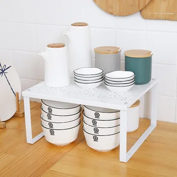 

Carbon Steel Condiment Storage Rack Stackable Tableware Drain Holder Cabinet Dish Shelf Cutting Board Shelve Debris Organizer