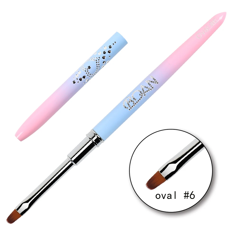 BQAN #4#6 Nail Brush Oval Brush Nail Art Nail Art Painting Drawing Brush Beauty Nail UV Gel Drawing Painting Pen Manicure Tools 6