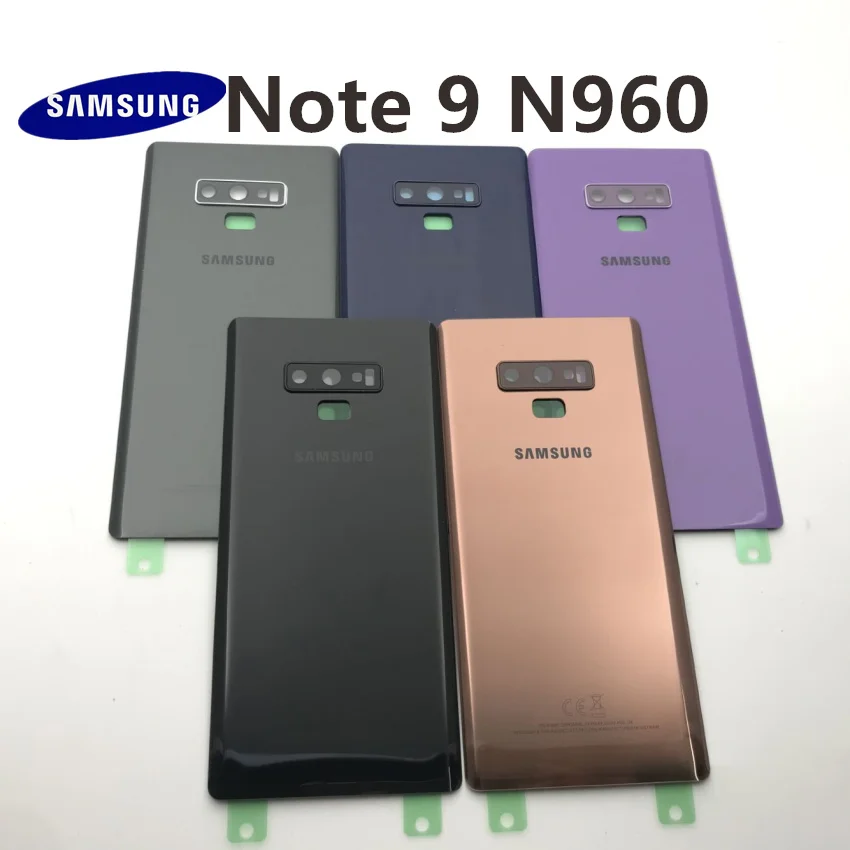 Задняя Крышка аккумуляторной батареи Samsung Galaxy NOTE 9 N960 N960F + стеклянная рамка для