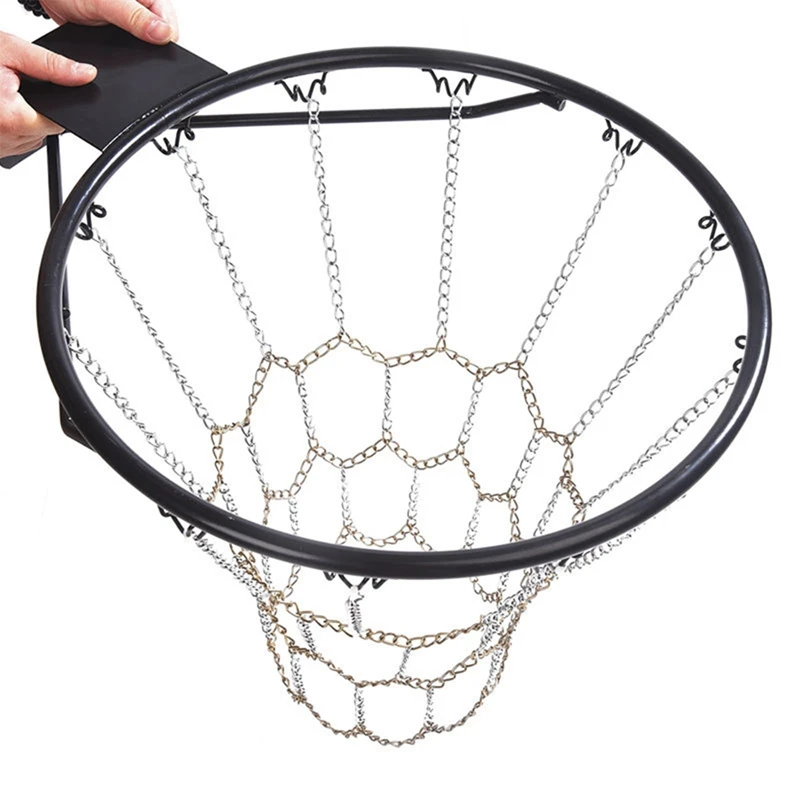 Баскетбольная классическая спортивная стальная цепь Баскетбольная Сетка открытая оцинкованная стальная цепь прочная баскетбольная сетка-мишень