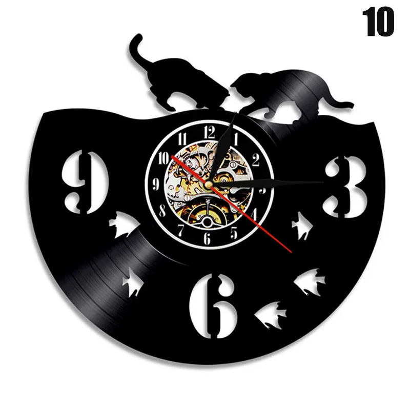 

Kitten Record Wall Clock with Light Retro Simple Creatived LED Luminous Wall Clock SLC88