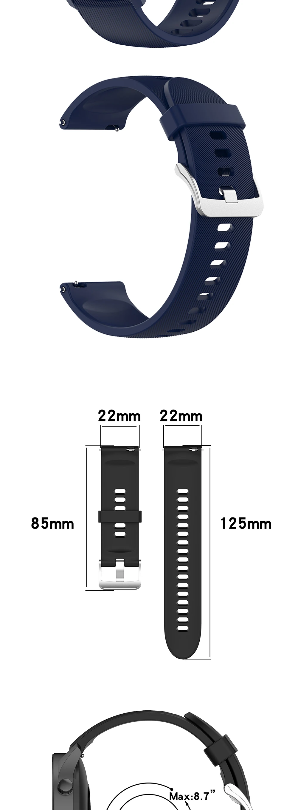 22 mm offisielle silikonerstatningsstropper for Xiaomi Mi Watch Color Sport Edition-bånd for Mi Watch Color Armbånd Klokkebånd Correa