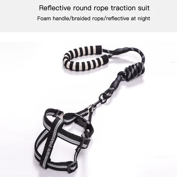 

Dog Cat Harness Leash Adjustable Reflective Harness Leash Collar For Cat Small Dog Outdoor Walking Chihuahua Yorkshire Terrier
