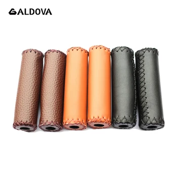 

Dead Fly Handlebar Set Bicycle Sponge Retro Hand-stitched Soft Leather Surface Gloves Road Folding Car Leather Grip Plug