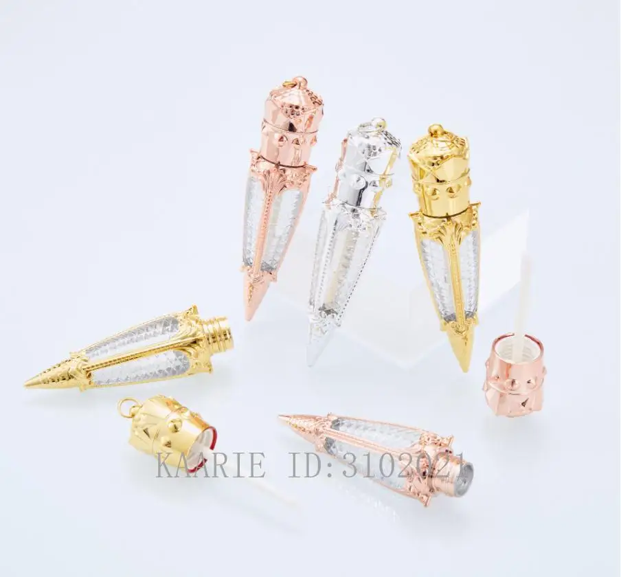 

10-100pcs 5ml Empty Carrot Shape Lip Gloss Tube,DIY Rose Gold/Gold/Silver Liquid Lipstick Bottle,Refillable Lipgloss Container