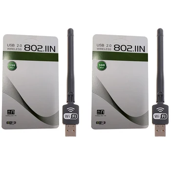 

New USB 2.0 WiFi Wireless Network Card 150M 300M 802.11 b/g/n LAN Adapter Antenna for Laptop PC
