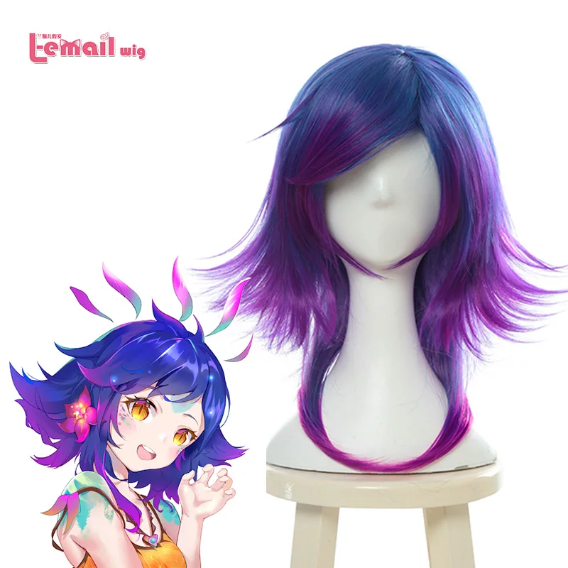 Парик для косплея LOL Neeko термостойкий парик любопытного Хамелеона из