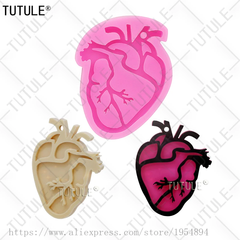 polymer clay tools epoxy mold heart silicone mold Anatomical mini heart