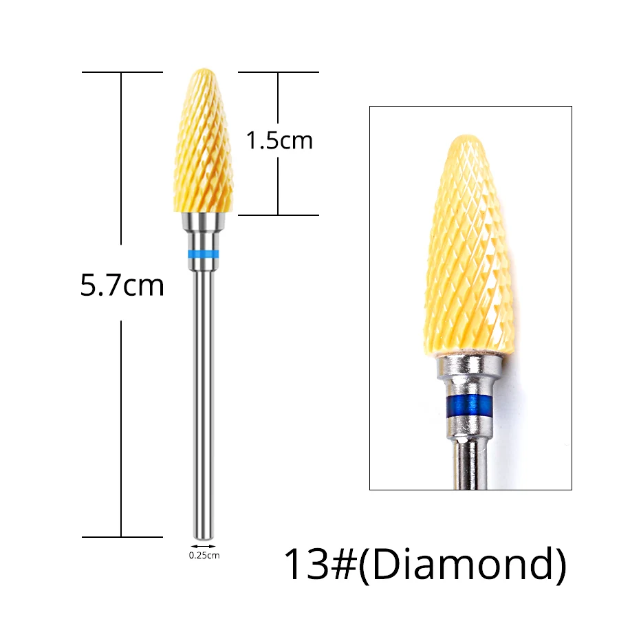 Alileader карбид вольфрама фреза для ногтей сверла для электрической дрели керамический фреза инструмент для ногтей - Цвет: 13