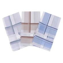 3x Mens Handkerchiefs Plaids Square Hanky Washable Soft Kerchiefs Hankie Classic Plaid Handkerchief Pocket Hanky