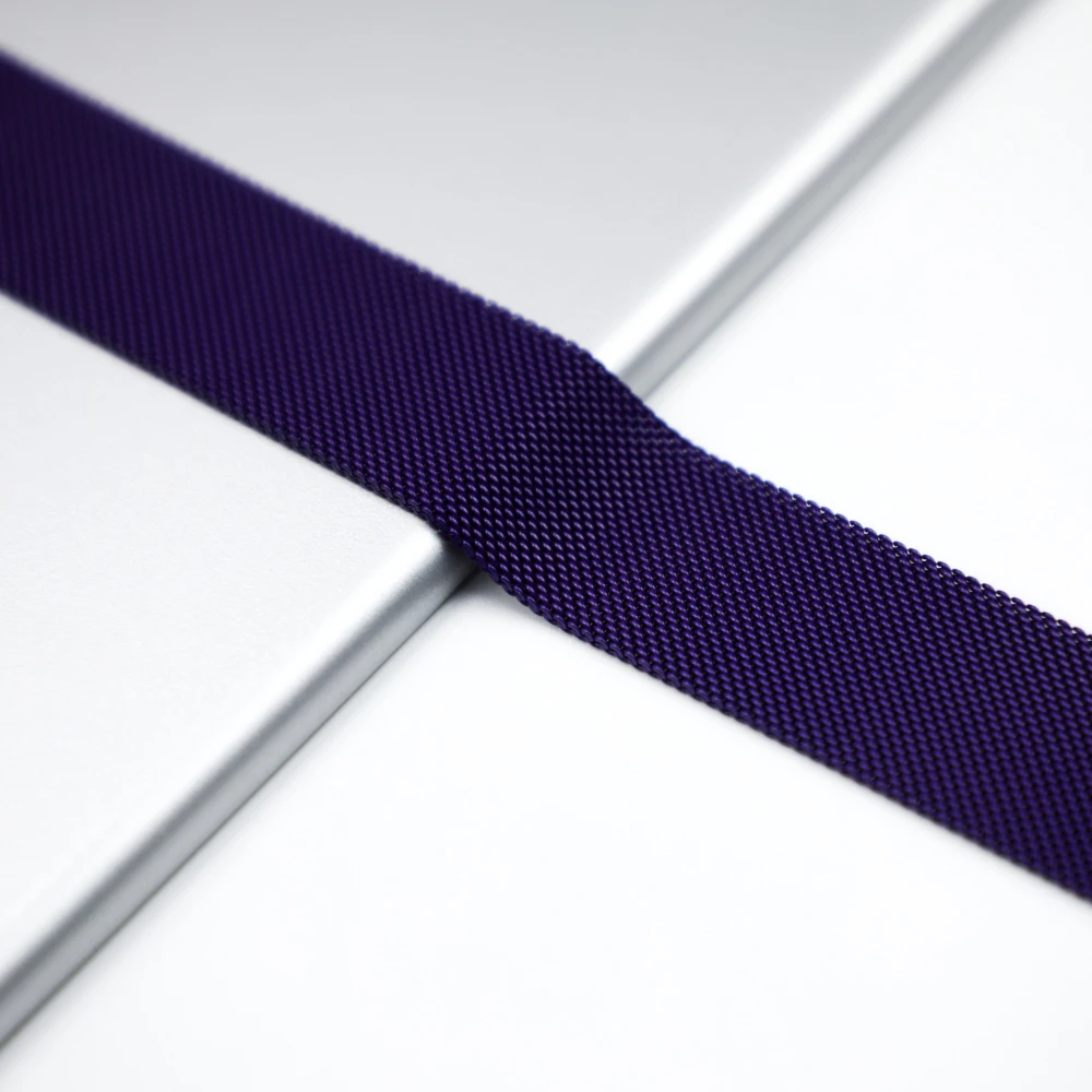 Purple Ремешок из нержавеющей стали для apple watch 5 4 band correa apple watch 44 мм 40 мм 42 мм 38 мм iwatch 5 4 3 2 1 Миланский петельный ремень - Цвет ремешка: Purple