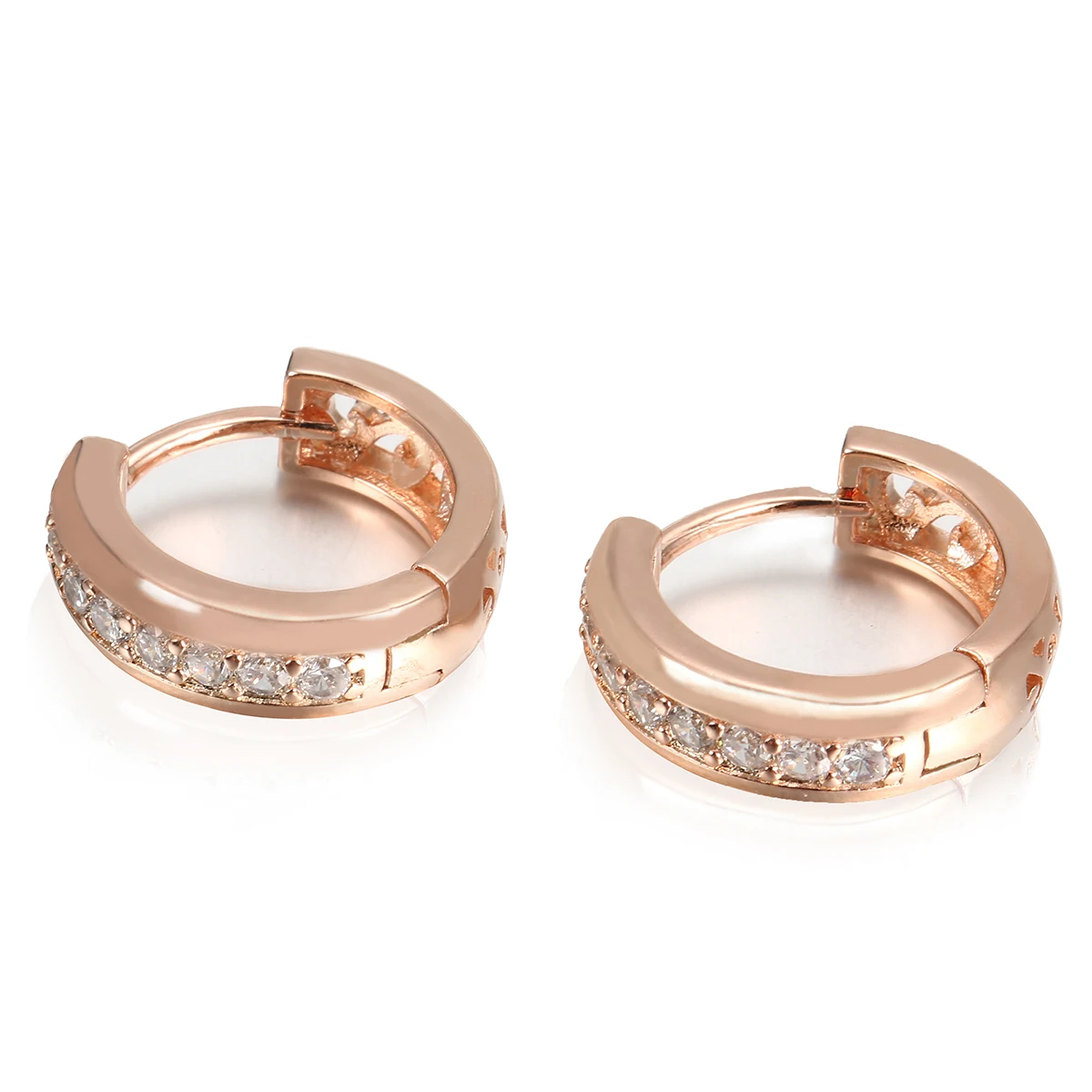 Trendy Rose Gold Color Circle Earrings Vintage Crystal Huggie Hoop Earring oorbellen  Women Jewelry boucle d'oreille Shellhard