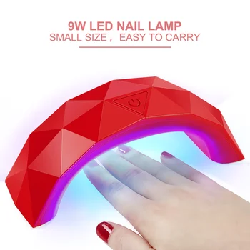

9W USB Line Mini LED Lamp for Portable Nails Dryer Rainbow Shaped Nail Lamp Curing for UV Gel Nail Polish Dryer Nail Art Tool