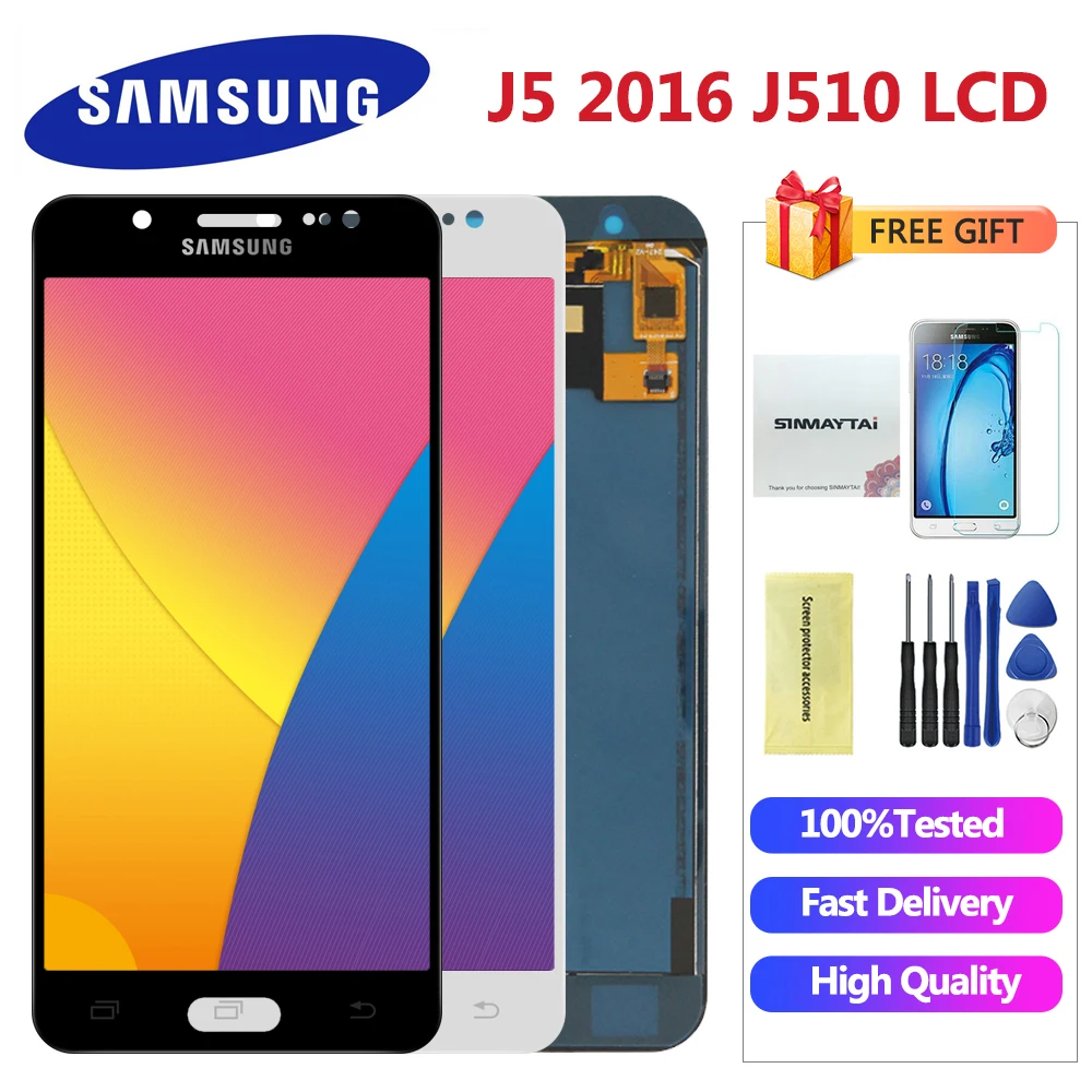 ЖК дисплей для Samsung Galaxy J5 2016 J510 SM J510F J510FN J510M панель + дигитайзер сенсорного экрана в