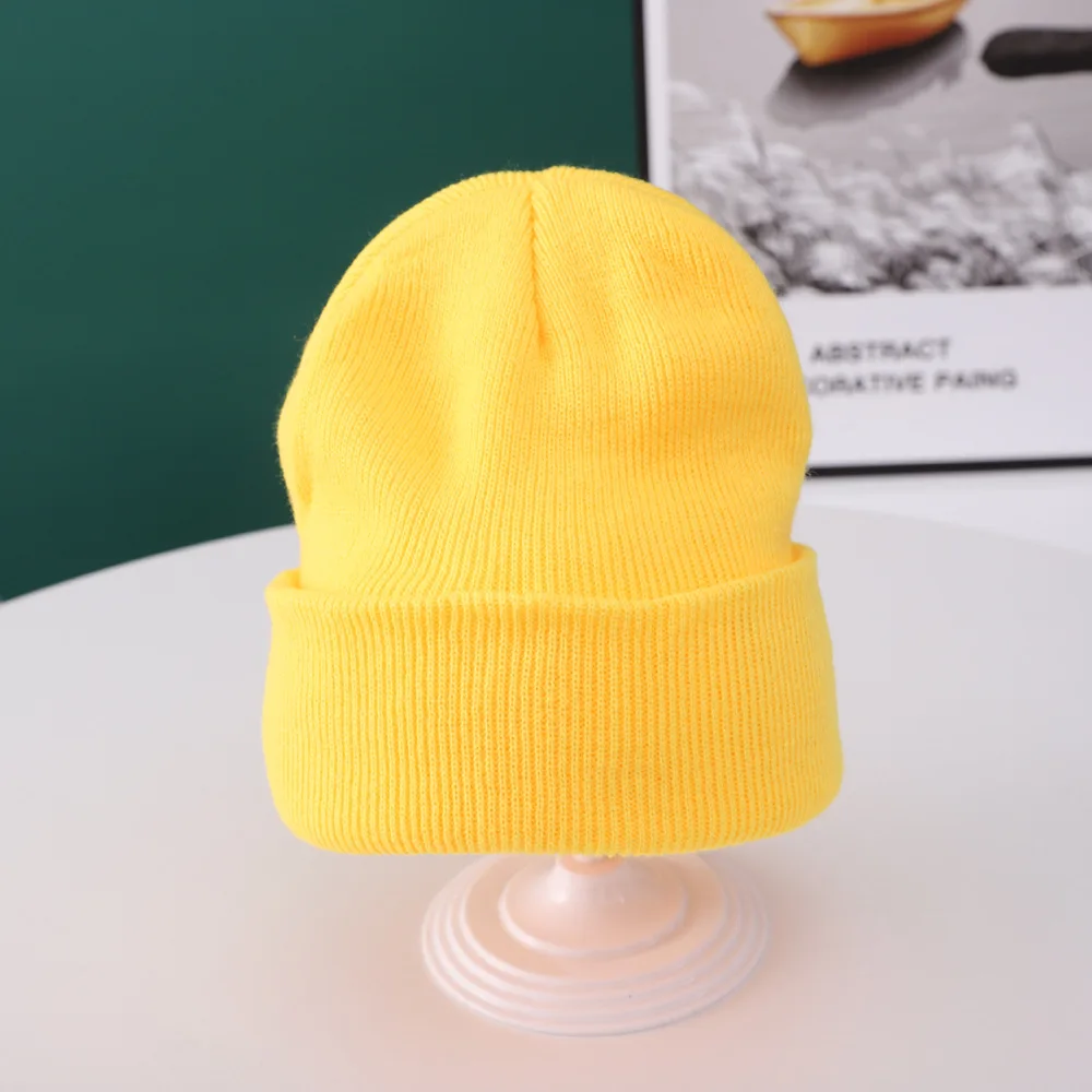 Fashion Winter Baby Beanies Hat Knitted Fluorescent Multicolor Skullies Knit Hats Kids Girls Boys Bonnet Autumn Warm Beanie Caps baby accessories carry bag	 Baby Accessories