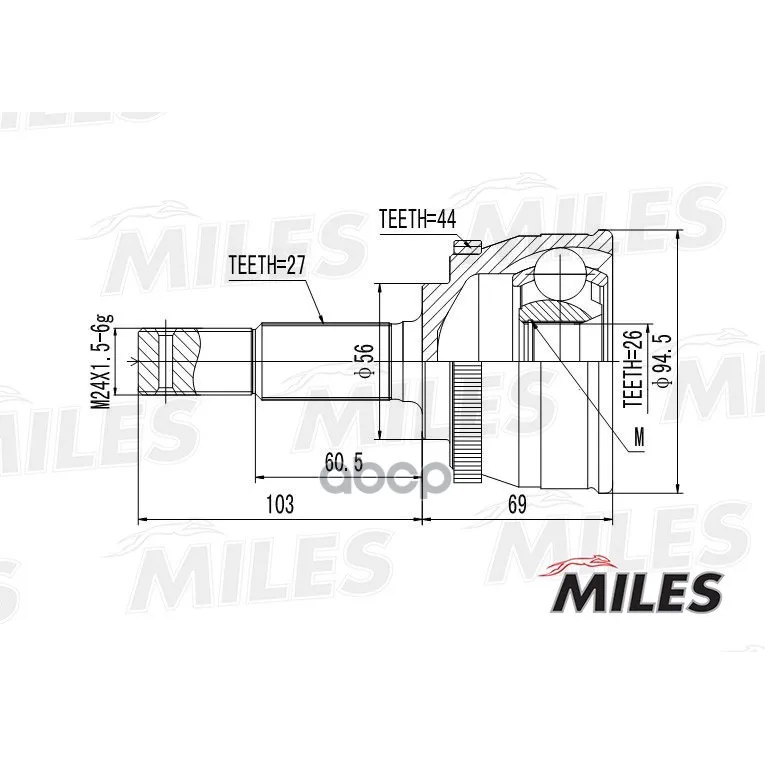 Шрус Nissan Primera 2.0/2.0 02- Нар. Miles Ga20323 Miles арт. GA20323
