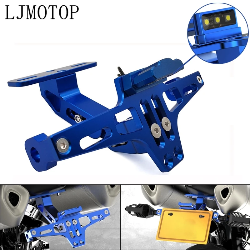 

Motorcycle License Plate Frame Holder Adjustable Angle + LED Light CNC For KTM 65XC 85SX 85XC 125EXC 125SX 144SX 150SX 150XC