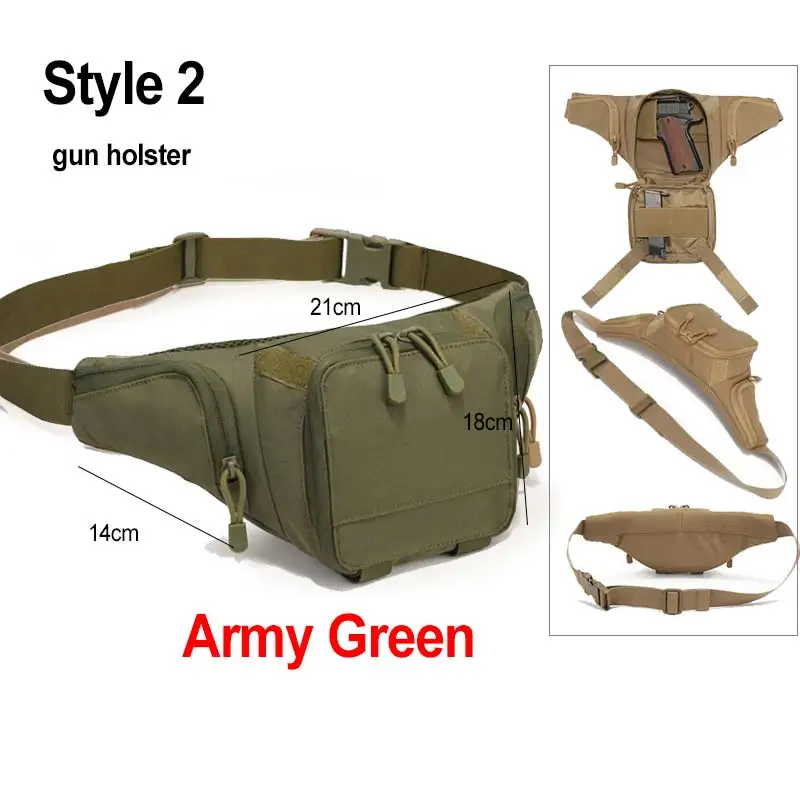 Outdoor Tactical Gun Waist Bag Holster Chest Military Combat Camping