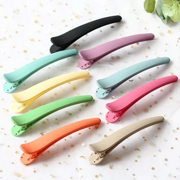

5Pcs Candy Color Acrylic Matte Side Folder Duckbill Clip Word Hairpin Makeup Wash Face Bangs Clip Hair Accessories
