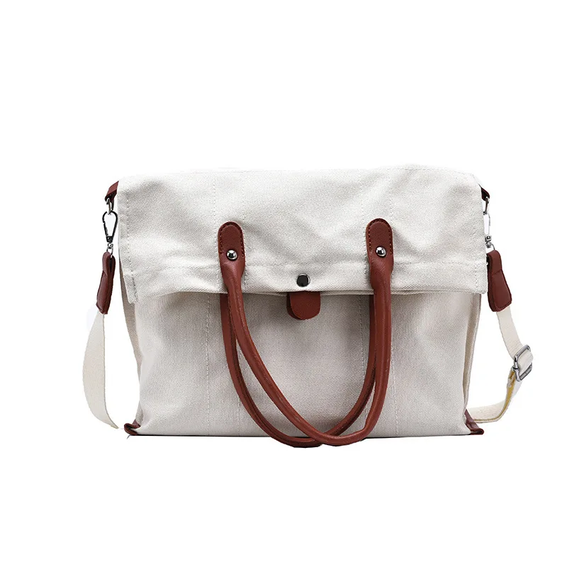 Weysfor Women Canvas Crossbody Bag Ladies Casual Shoulder Bag Foldable Reusable Shopping Tote Bags Beach Bag Female Canvas Bag