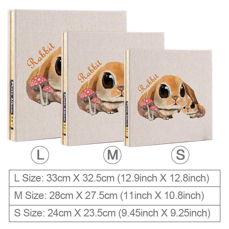 Konijn Moeder Baby Boek Linnen Hardcover Magnetische Plakboek Jute Zelfklevende Diy Geheugen Albums Cartoon|Fotoalbum| - AliExpress