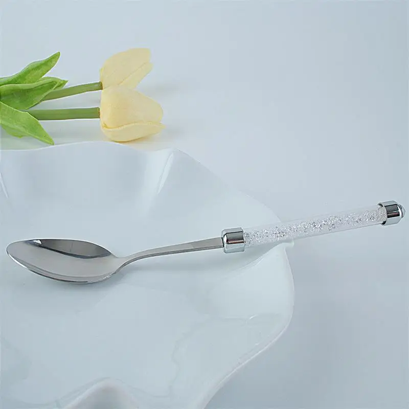 shining crystal rhinestone salad servers