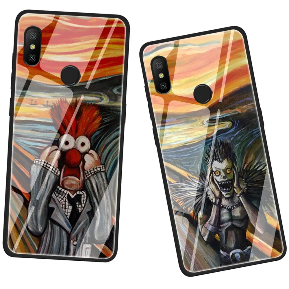 Edvard Munch чехол с закаленным стеклом для Xiaomi 8 Lite A1 A2 9 Redmi Note 5 6 7 Pro 6A 4X F1