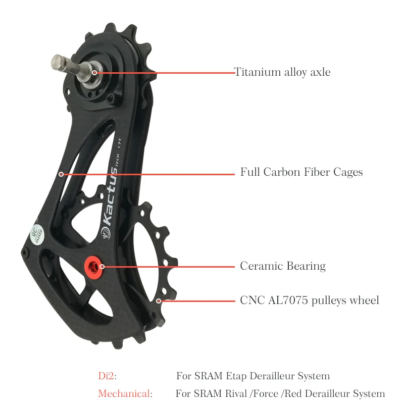 Задний переключатель передач для велосипеда 17T из углеродного волокна SRAM RIVAL FORCE