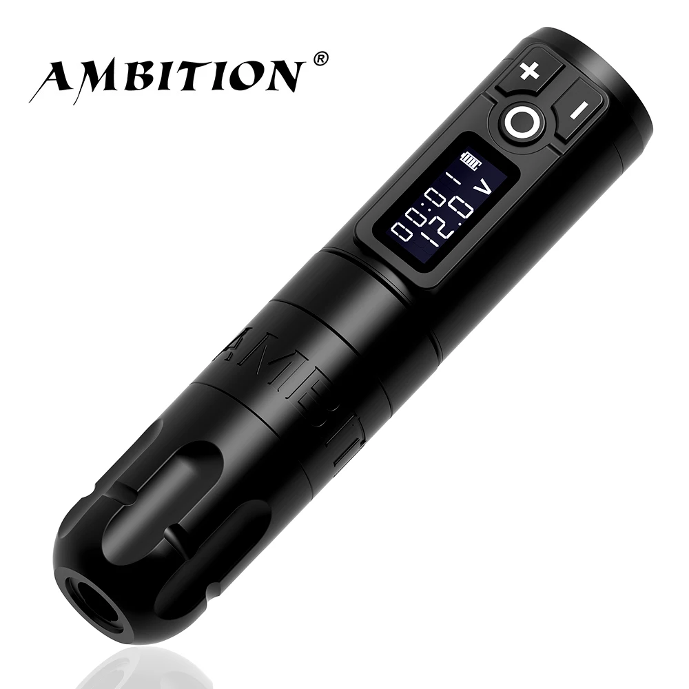 US $163.94 Ambition Soldier Wireless Tattoo Pen Machine Battery with Portable Power coreless Motor Digital LED Display For Body Art