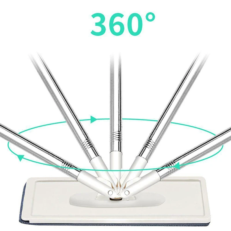 

Free Hand Wash Flat Mop Cleaning Lazy Tool Kit 360 Degree Rotating Tile Marble Floor for Home HTQ99