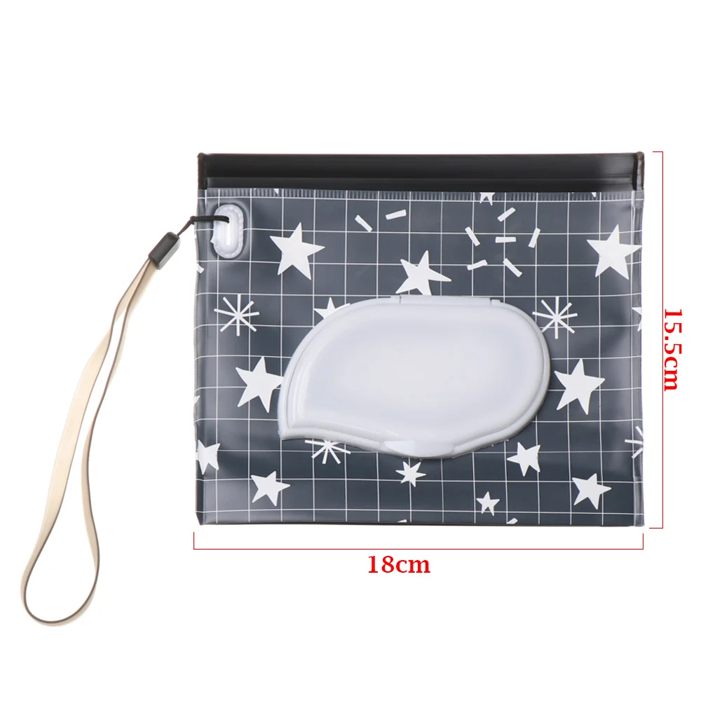 1Pc Cute Baby Wet Wipes Bag Flip Cover Tissue Box Fashion Useful Cosmetic Pouch Baby Product Stroller Carrying Case Acceseories 6