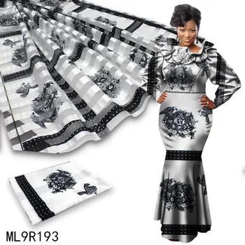 

Black and white Organza Ribbon Fabric(4 Yards ) Lady African Silk Satin Wax(2 Yards) for Sewing ML9R181-ML9R200