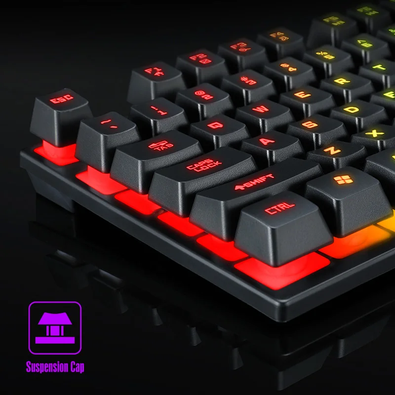 USB Проводная игровая клавиатура TF200 стандартная эргономичная мультимедийная с 104