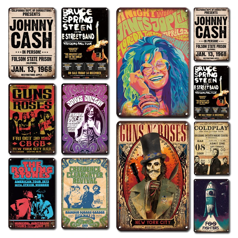 

Vintage Rock Band Metal Poster, Tin Sign, Retro, Home, Bar, Studio Room Decorative Plaques, Personalized Man Cave, Bedroom Decor