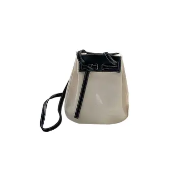 

New Women Bag Fashion Wild Practical Contrast Color Stitching Shoulder Diagonal Bucket Bags