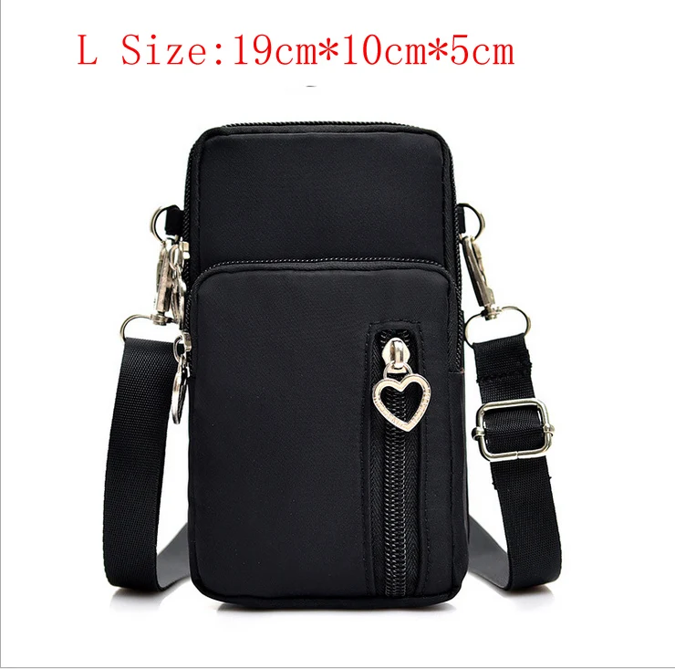 Larger Size Black Универсальные спортивные Наплечные сумки для мобильного телефона для iPhone 11 Pro Max, карман для карт, наружные Наплечные сумки через плечо для Samung - Цвет: Larger Size Black