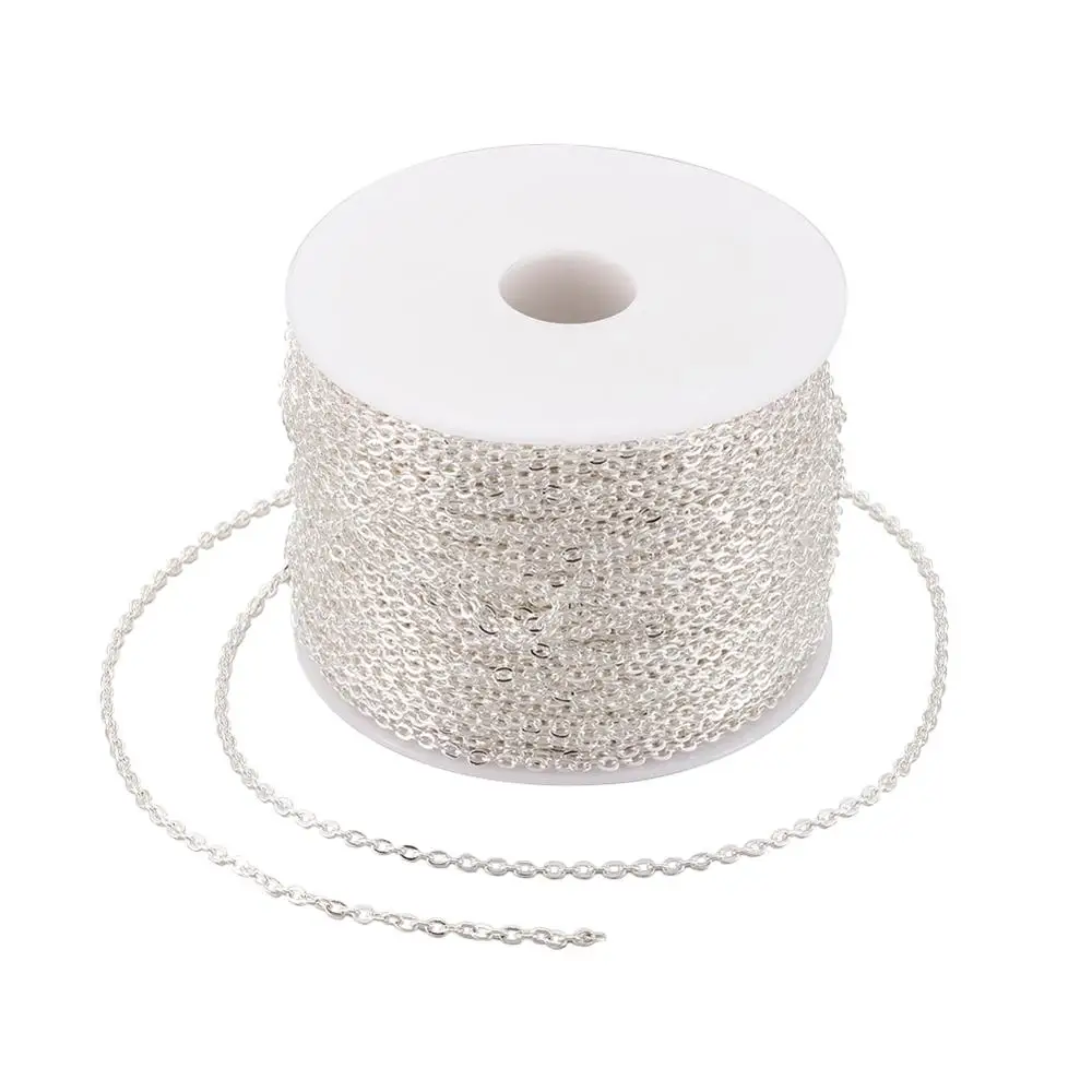 

100m/roll Silver Gold Platinum Bronze Unwelded Oval Iron Cross Chains for DIY Necklace Bracelet Jewelry Making Craft Materials