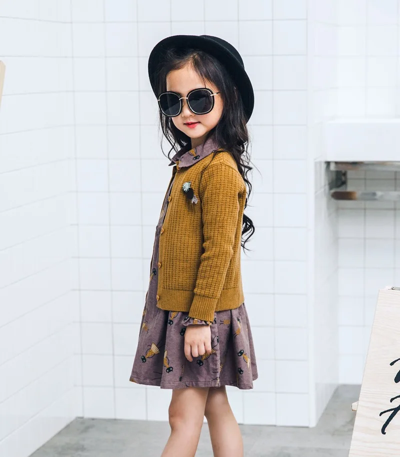 

Brand Autumn New Style CHILDREN'S Garment GIRL'S Sweater Children Fashion Knitted Cardigan Sweater Hb1421
